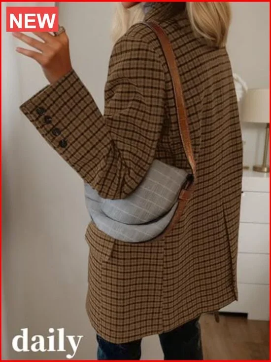 Polyester Blend Wool Blazer Jacket Loose Fit Business Casual - Picture 2 of 7